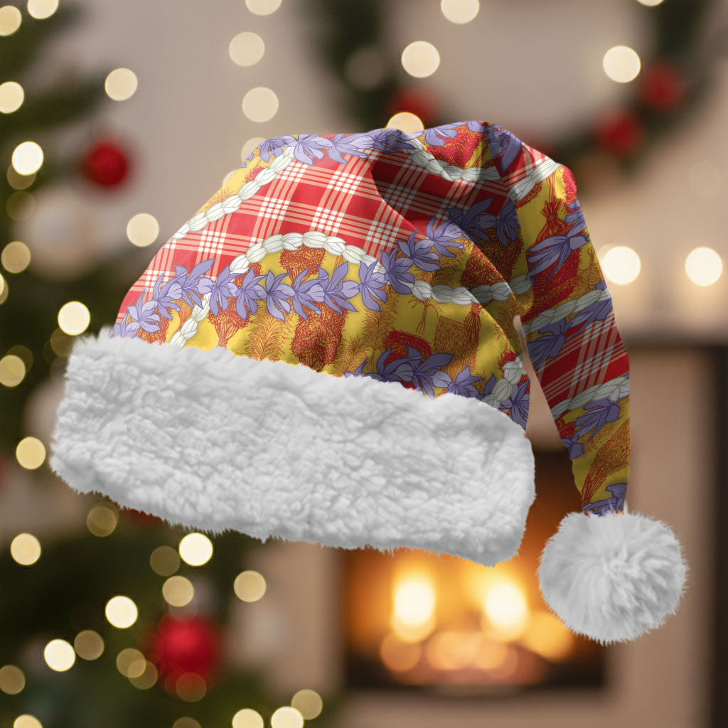 Hawaii Kahili Palaka Motifs Christmas Santa Hat Hawaiian Honohono Pikake Lei