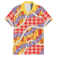 Hawaii Kahili Palaka Motifs Family Matching Long Sleeve Bodycon Dress and Hawaiian Shirt Hawaiian Honohono Pikake Lei
