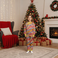 Hawaii Kahili Palaka Motifs Christmas Pajama Set Hawaiian Honohono Pikake Lei