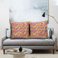 Hawaii Kahili Palaka Motifs Pillow Cover Hawaiian Honohono Pikake Lei