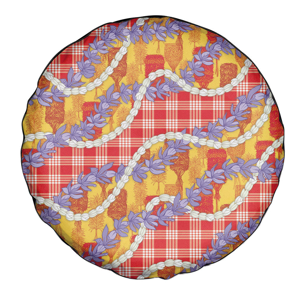 Hawaii Kahili Palaka Motifs Spare Tire Cover Hawaiian Honohono Pikake Lei