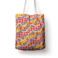 Hawaii Kahili Palaka Motifs Tote Bag Hawaiian Honohono Pikake Lei