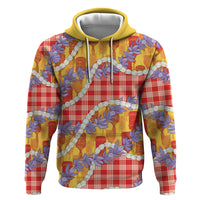 Hawaii Kahili Palaka Motifs Zip Hoodie Hawaiian Honohono Pikake Lei