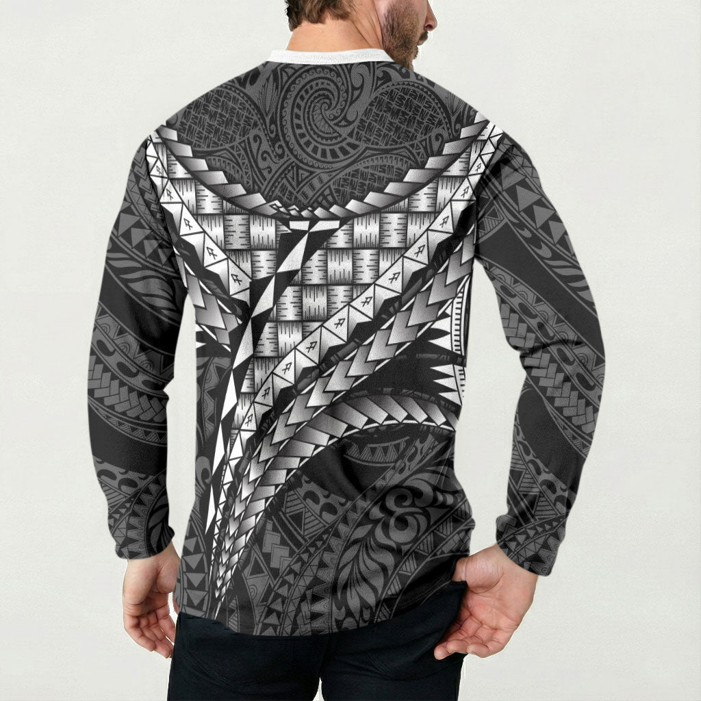 Hawaii Lauhala Tattoo Button Sweatshirt Hawaiian Hala Leaf Weaving