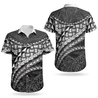 Hawaii Lauhala Tattoo Couples Matching Off Shoulder Short Dress and Hawaiian Shirt Hawaiian Hala Leaf Weaving LT14 - Polynesian Pride