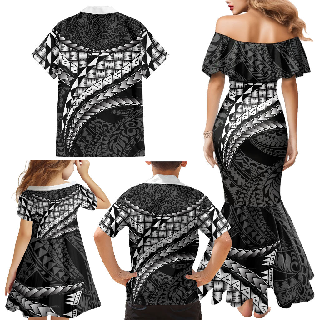 Hawaii Lauhala Tattoo Family Matching Mermaid Dress and Hawaiian Shirt Hawaiian Hala Leaf Weaving