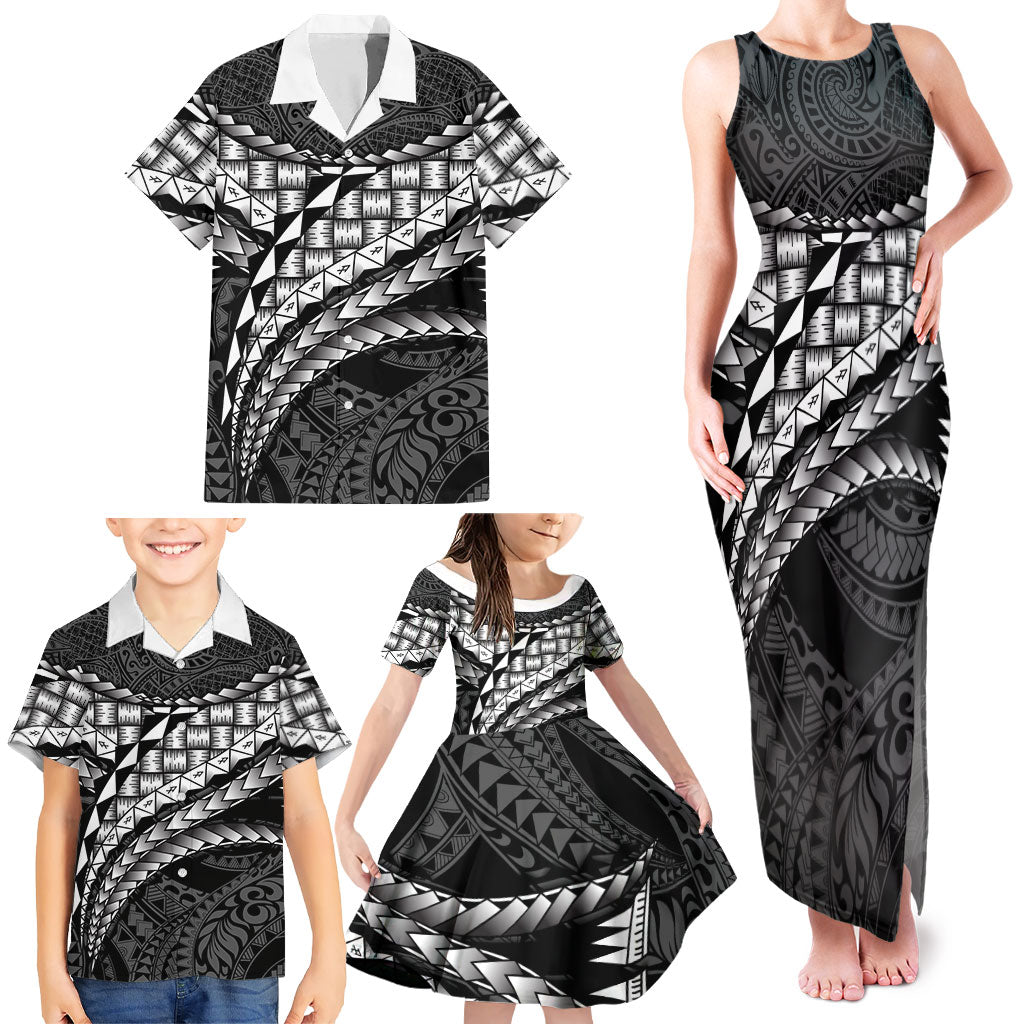 Hawaii Lauhala Tattoo Family Matching Tank Maxi Dress and Hawaiian Shirt Hawaiian Hala Leaf Weaving LT14 - Polynesian Pride
