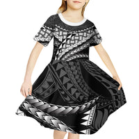 Hawaii Lauhala Tattoo Kid Short Sleeve Dress Hawaiian Hala Leaf Weaving