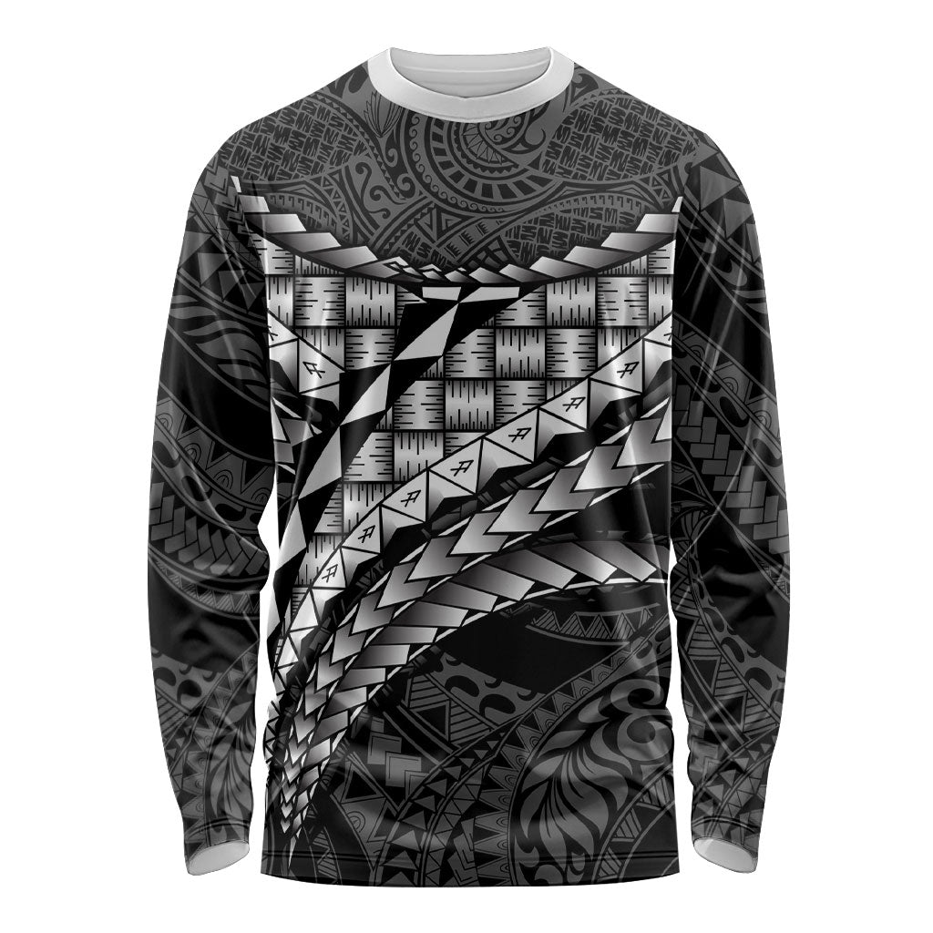 Hawaii Lauhala Tattoo Long Sleeve Shirt Hawaiian Hala Leaf Weaving LT14 Unisex Black - Polynesian Pride