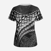 Hawaii Lauhala Tattoo Scrub Top Hawaiian Hala Leaf Weaving