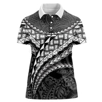 Hawaii Lauhala Tattoo Women Polo Shirt Hawaiian Hala Leaf Weaving