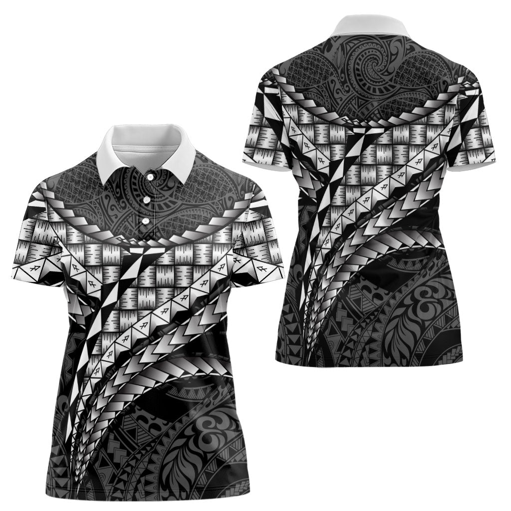 Hawaii Lauhala Tattoo Women Polo Shirt Hawaiian Hala Leaf Weaving