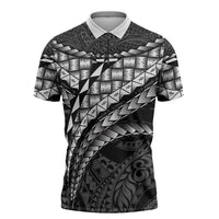 Hawaii Lauhala Tattoo Zipper Polo Shirt Hawaiian Hala Leaf Weaving