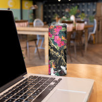 Hawaiian and Japanese Culture Skinny Tumbler Crane Sakura Hibiscus Tropical Vibes