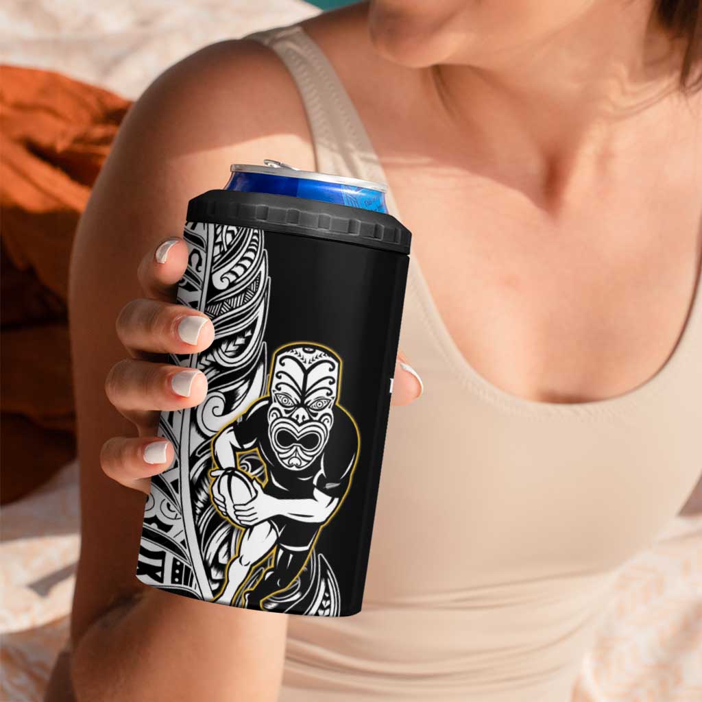 New Zealand Silver Fern Rugby 4 in 1 Can Cooler Tumbler All Black Maori Version Black