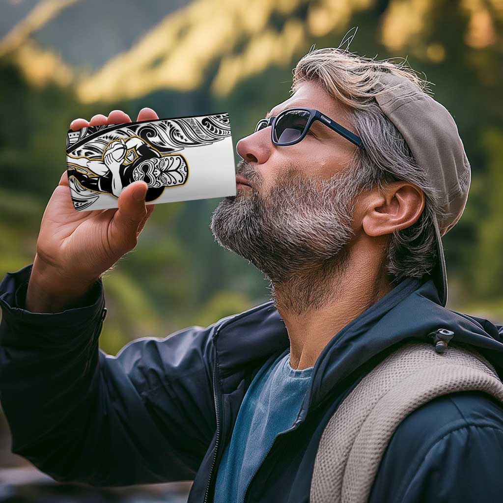 New Zealand Silver Fern Rugby 4 in 1 Can Cooler Tumbler All Black Maori Version White