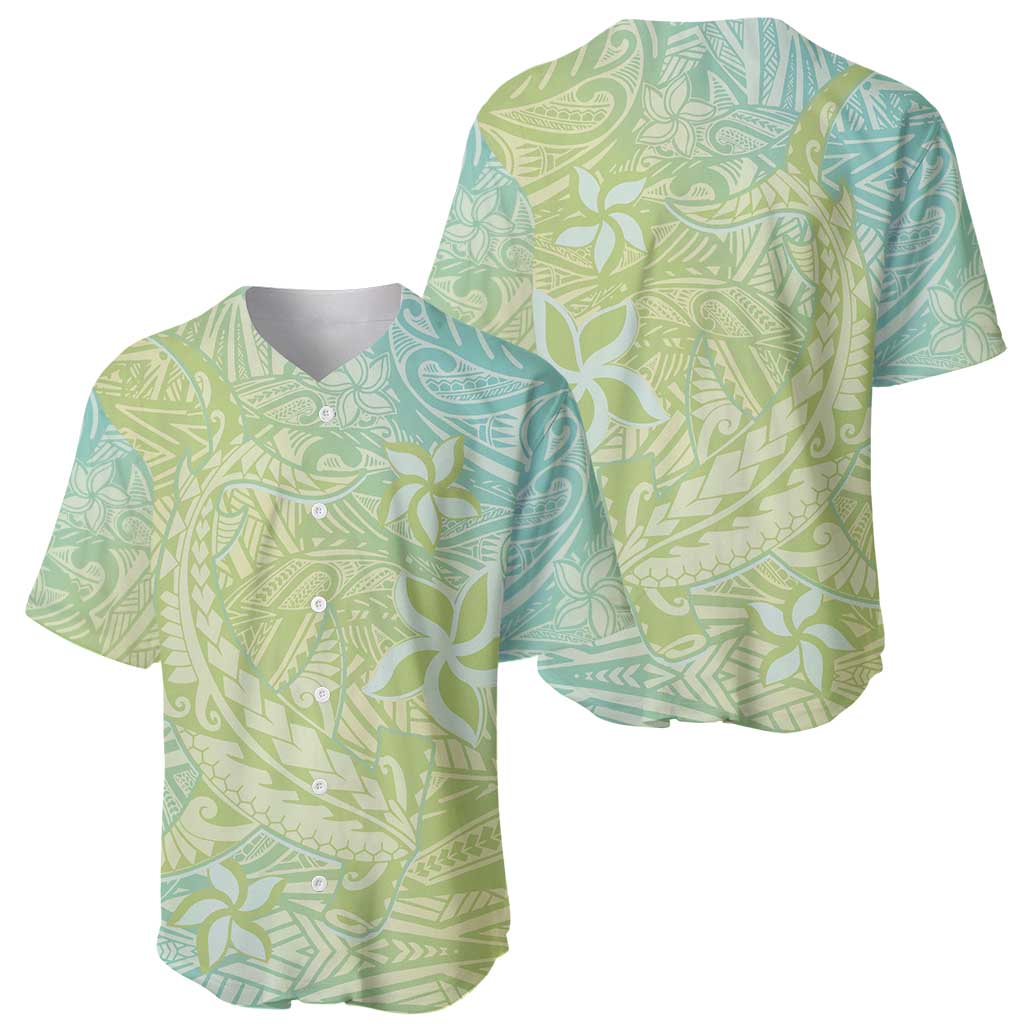 Baby Green Gradient Polynesia Baseball Jersey Hawaiian Tribal Hammerhead Shark Tattoo LT14 - Polynesian Pride