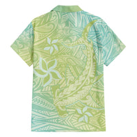 Baby Green Gradient Polynesia Family Matching Long Sleeve Bodycon Dress and Hawaiian Shirt Hawaiian Tribal Hammerhead Shark Tattoo LT14 - Polynesian Pride