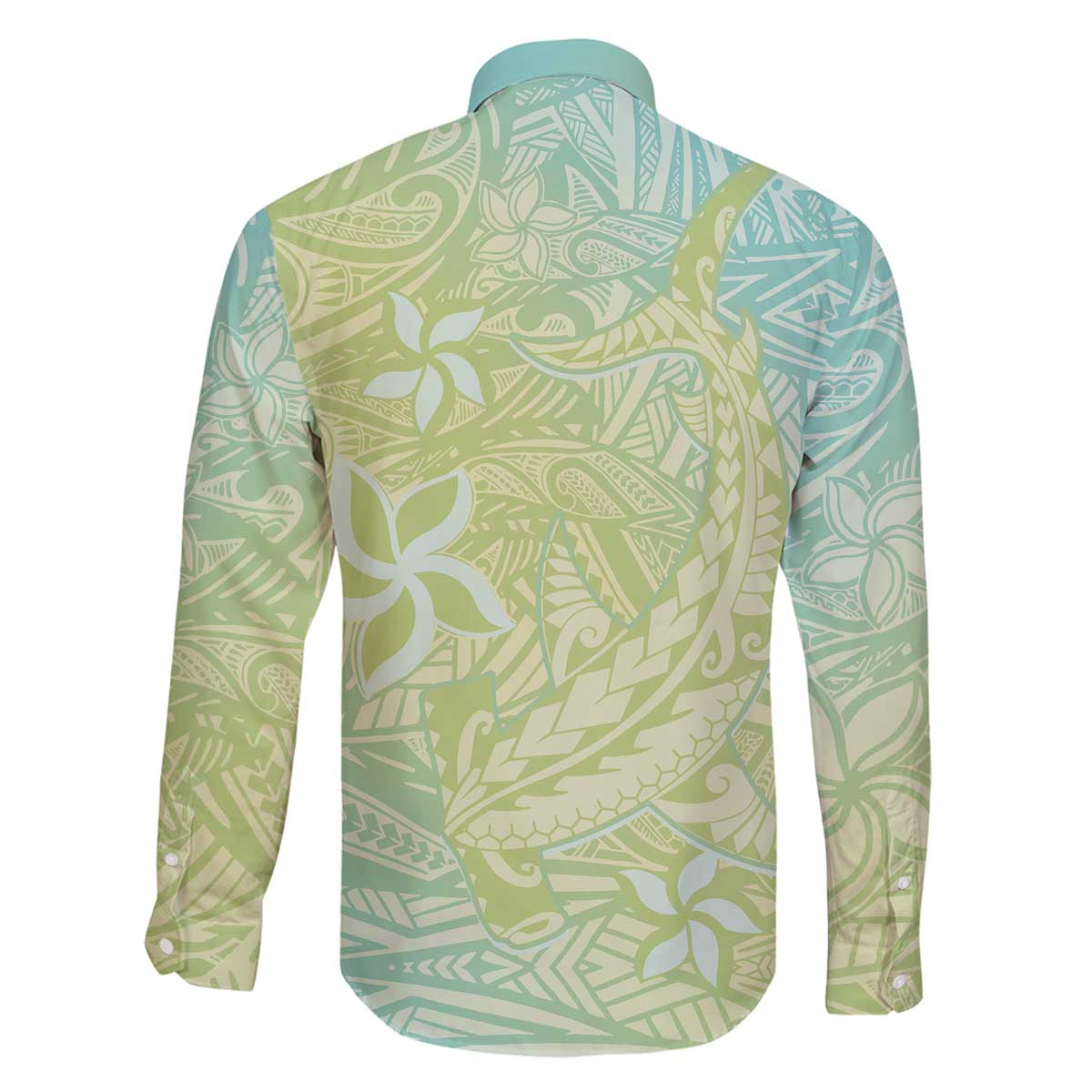 Baby Green Gradient Polynesia Family Matching Puletasi and Hawaiian Shirt Hawaiian Tribal Hammerhead Shark Tattoo