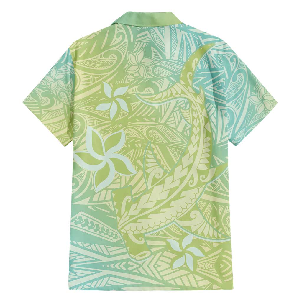 Baby Green Gradient Polynesia Family Matching Short Sleeve Bodycon Dress and Hawaiian Shirt Hawaiian Tribal Hammerhead Shark Tattoo LT14 - Polynesian Pride