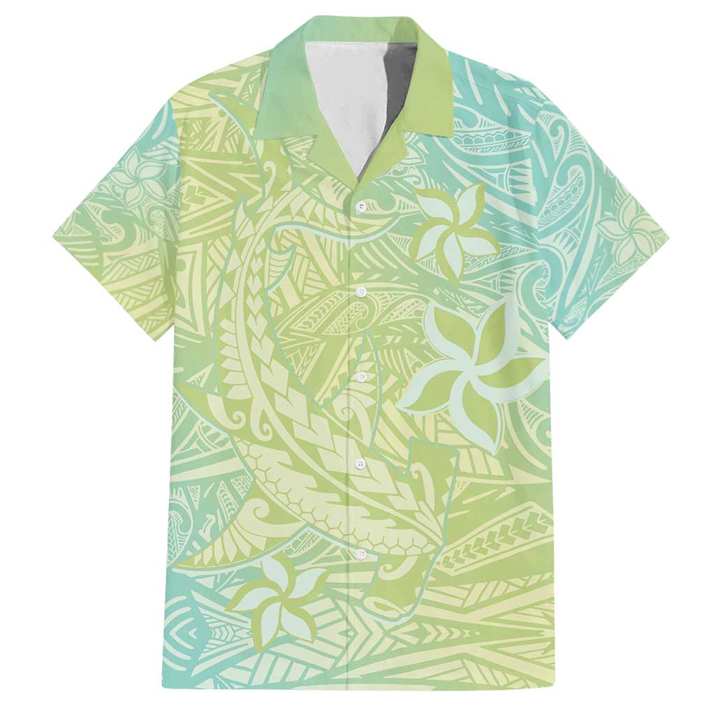 Baby Green Gradient Polynesia Family Matching Tank Maxi Dress and Hawaiian Shirt Hawaiian Tribal Hammerhead Shark Tattoo