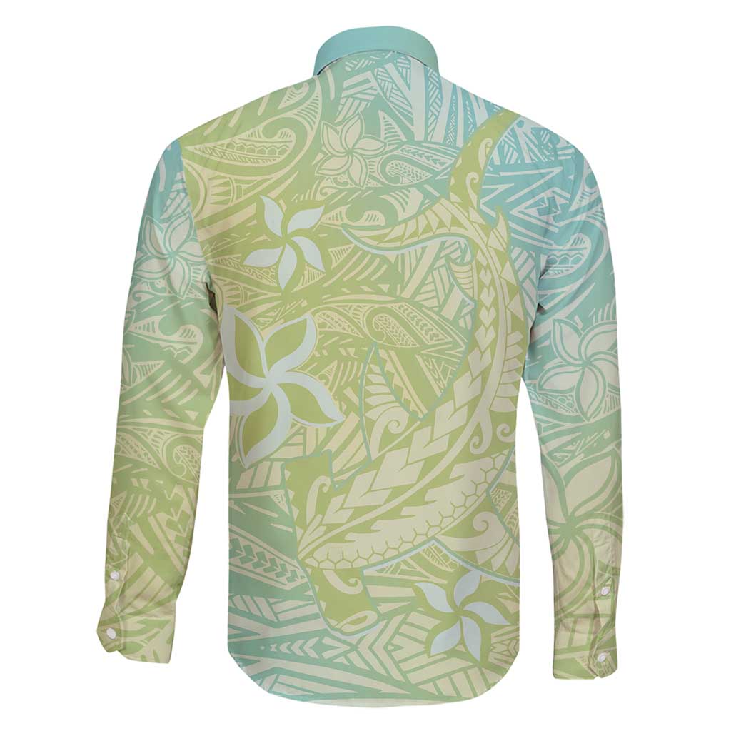 Baby Green Gradient Polynesia Family Matching Tank Maxi Dress and Hawaiian Shirt Hawaiian Tribal Hammerhead Shark Tattoo