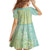 Baby Green Gradient Polynesia Kid Short Sleeve Dress Hawaiian Tribal Hammerhead Shark Tattoo