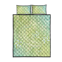 Baby Green Gradient Polynesia Quilt Bed Set Hawaiian Tribal Hammerhead Shark Tattoo