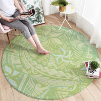 Baby Green Gradient Polynesia Round Carpet Hawaiian Tribal Hammerhead Shark Tattoo LT14 - Polynesian Pride