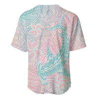 Baby Pink Gradient Polynesia Baseball Jersey Hawaiian Tribal Hammerhead Shark Tattoo LT14 - Polynesian Pride