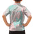 Baby Pink Gradient Polynesia Family Matching Off Shoulder Short Dress and Hawaiian Shirt Hawaiian Tribal Hammerhead Shark Tattoo