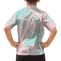 Baby Pink Gradient Polynesia Family Matching Summer Maxi Dress and Hawaiian Shirt Hawaiian Tribal Hammerhead Shark Tattoo LT14 - Polynesian Pride