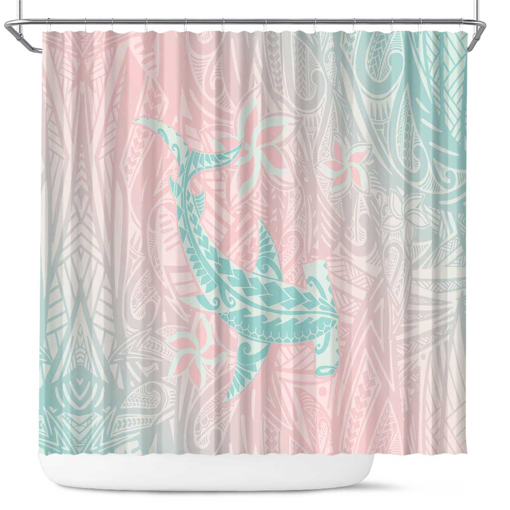 Baby Pink Gradient Polynesia Shower Curtain Hawaiian Tribal Hammerhead Shark Tattoo LT14 Baby Pink - Polynesian Pride