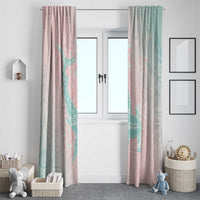 Baby Pink Gradient Polynesia Window Curtain Hawaiian Tribal Hammerhead Shark Tattoo