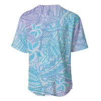 Baby Blue Gradient Polynesia Baseball Jersey Hawaiian Tribal Hammerhead Shark Tattoo LT14 - Polynesian Pride