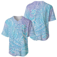 Baby Blue Gradient Polynesia Baseball Jersey Hawaiian Tribal Hammerhead Shark Tattoo LT14 - Polynesian Pride