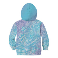 Baby Blue Gradient Polynesia Kid Hoodie Hawaiian Tribal Hammerhead Shark Tattoo