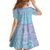 Baby Blue Gradient Polynesia Kid Short Sleeve Dress Hawaiian Tribal Hammerhead Shark Tattoo