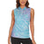 Baby Blue Gradient Polynesia Women Sleeveless Polo Shirt Hawaiian Tribal Hammerhead Shark Tattoo