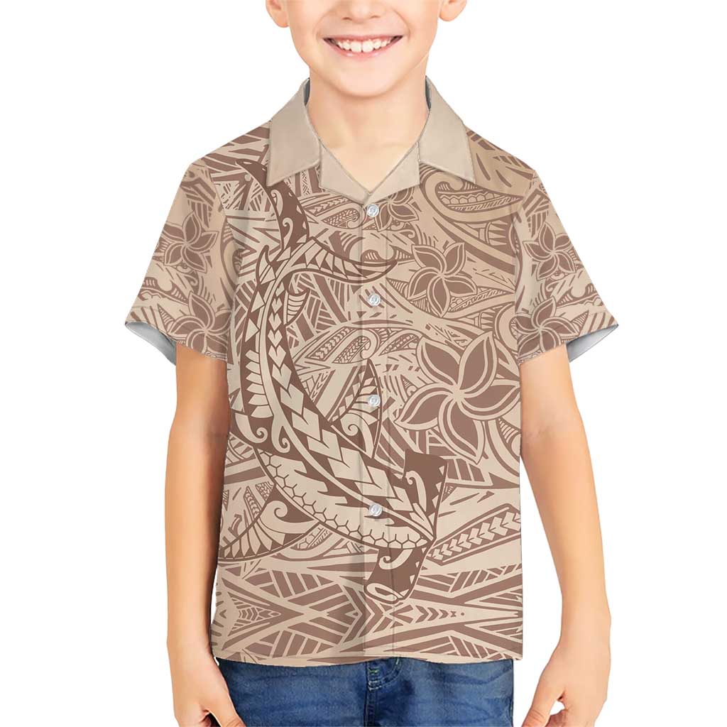 Pink Gradient Polynesia Family Matching Short Sleeve Bodycon Dress and Hawaiian Shirt Hawaiian Tribal Hammerhead Shark Tattoo