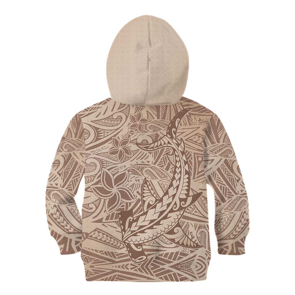 Pink Gradient Polynesia Kid Hoodie Hawaiian Tribal Hammerhead Shark Tattoo