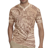 Pink Gradient Polynesia Rugby Jersey Hawaiian Tribal Hammerhead Shark Tattoo