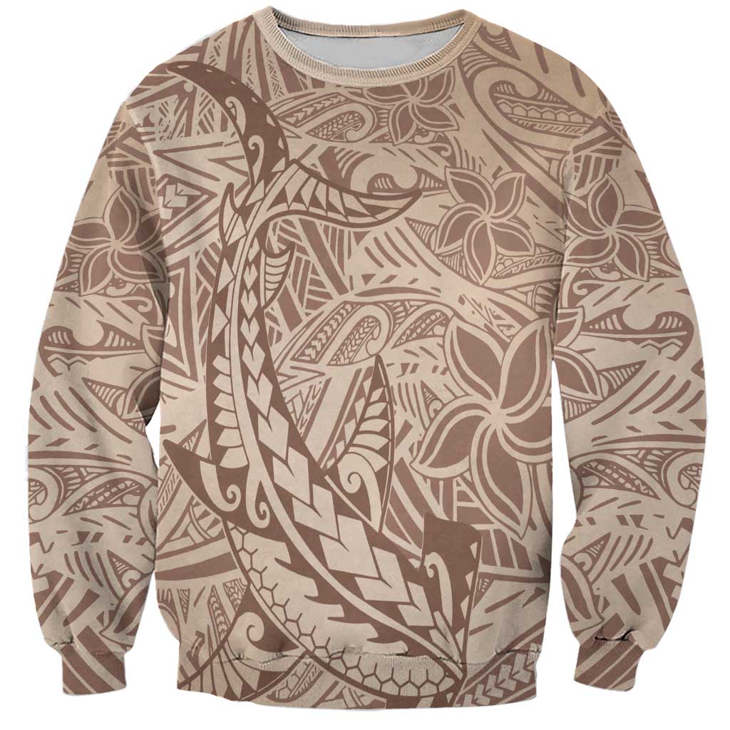 Pink Gradient Polynesia Sweatshirt Hawaiian Tribal Hammerhead Shark Tattoo