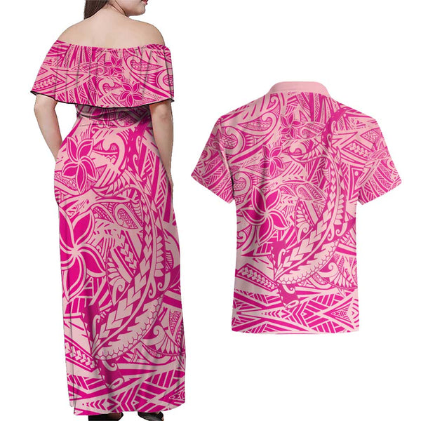 One Point Column Hawaiian Dress, Beige