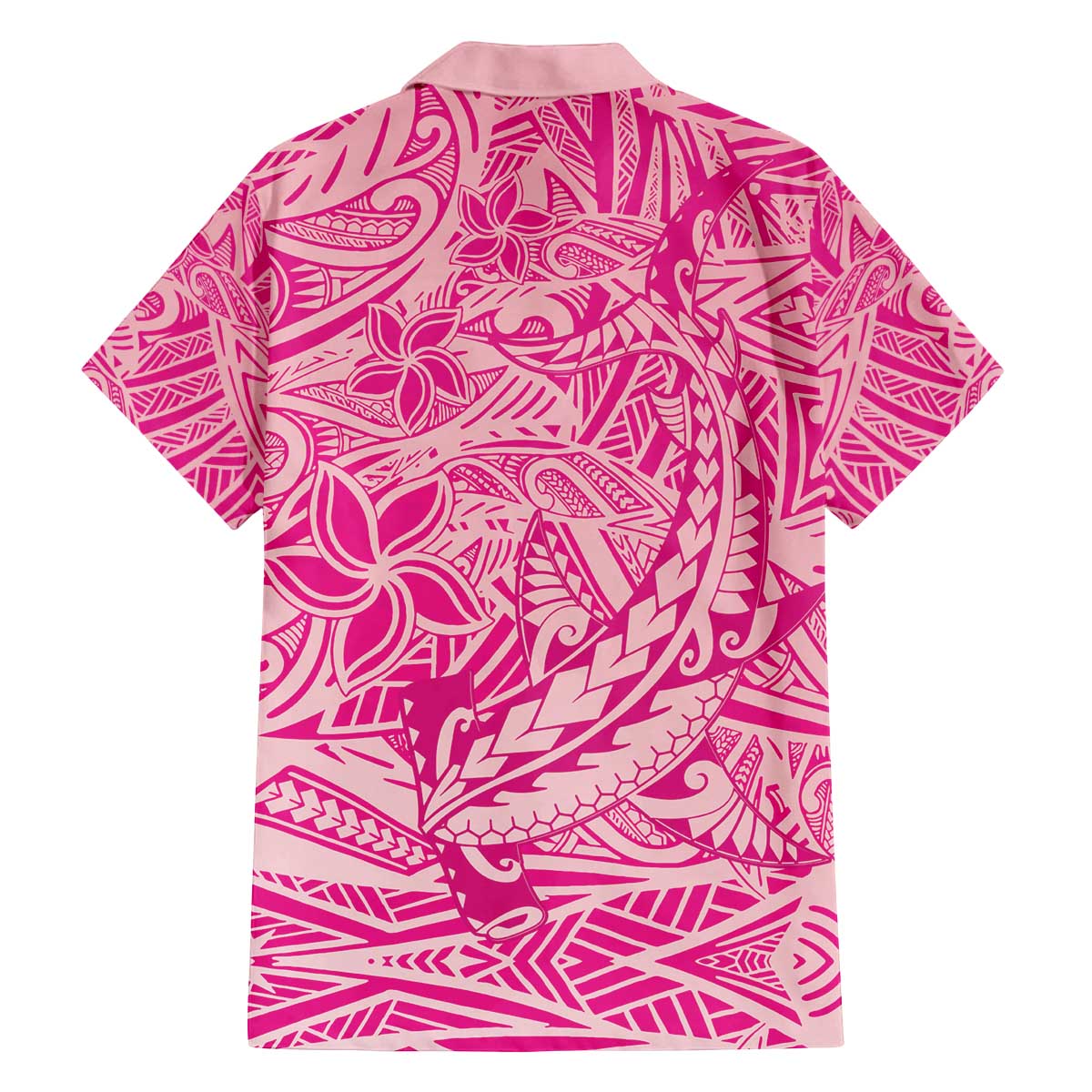 Beige Gradient Polynesia Family Matching Puletasi and Hawaiian Shirt Hawaiian Tribal Hammerhead Shark Tattoo