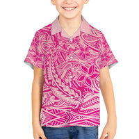 Beige Gradient Polynesia Family Matching Summer Maxi Dress and Hawaiian Shirt Hawaiian Tribal Hammerhead Shark Tattoo LT14 Son's Shirt Beige - Polynesian Pride