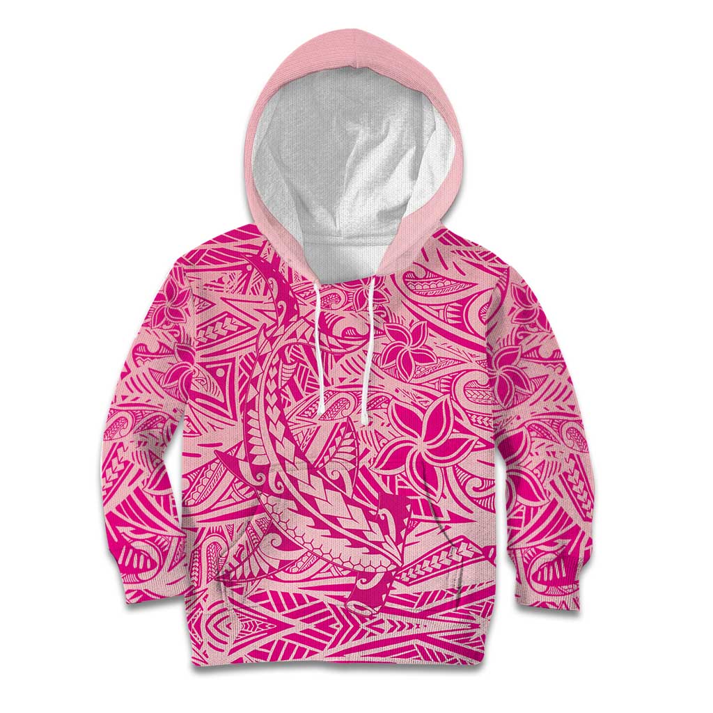 Beige Gradient Polynesia Kid Hoodie Hawaiian Tribal Hammerhead Shark Tattoo