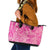 Beige Gradient Polynesia Leather Tote Bag Hawaiian Tribal Hammerhead Shark Tattoo