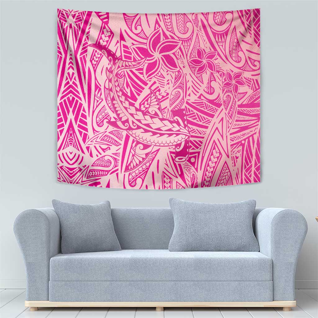 Beige Gradient Polynesia Tapestry Hawaiian Tribal Hammerhead Shark Tattoo