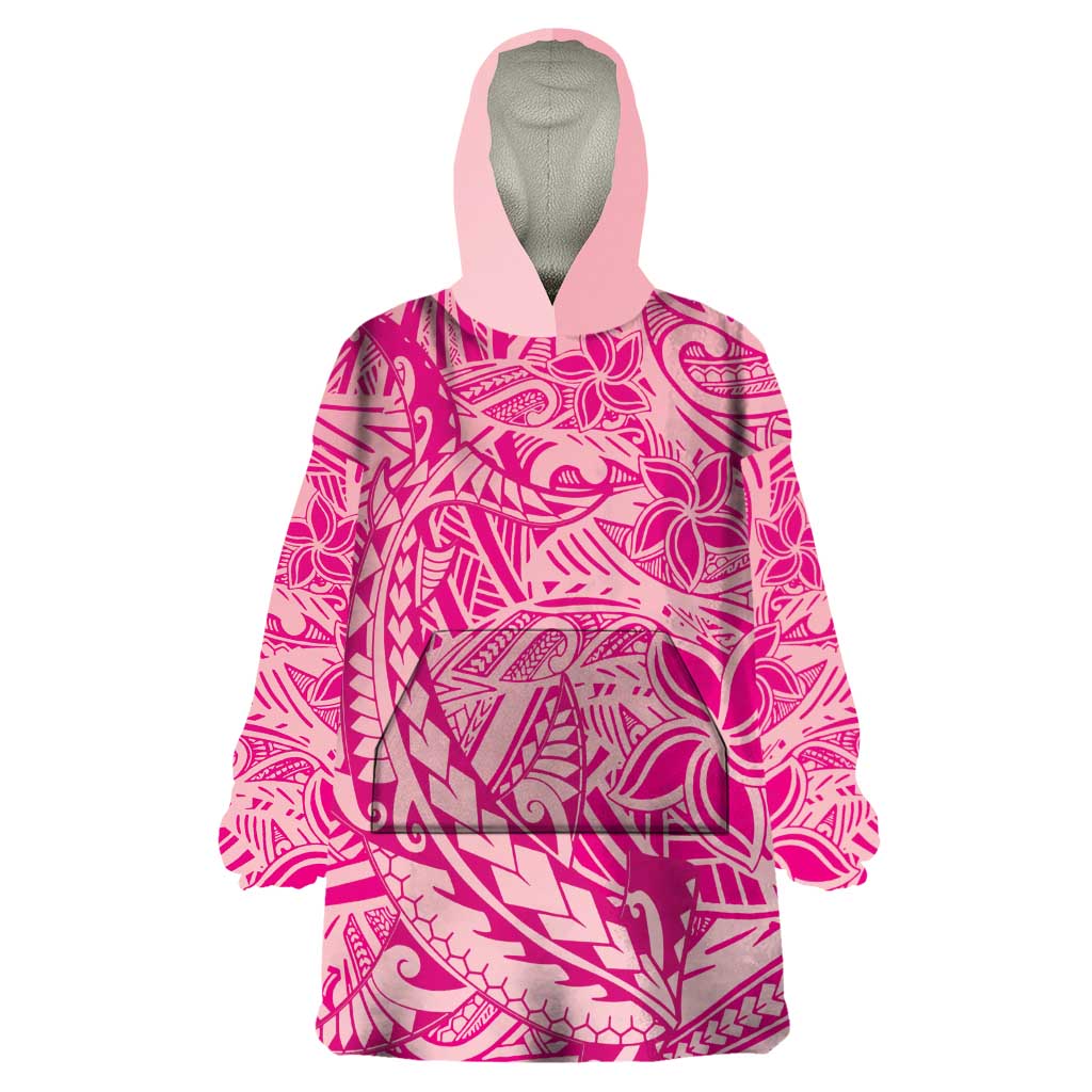Beige Gradient Polynesia Wearable Blanket Hoodie Hawaiian Tribal Hammerhead Shark Tattoo LT14 One Size Beige - Polynesian Pride
